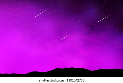 Light Purple vector cover with astronomical stars. Modern abstract illustration with Big Dipper stars. Best design for your ad, poster, banner.