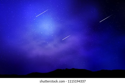 Light Purple vector cover with astronomical stars. Shining illustration with sky stars on abstract template. Best design for your ad, poster, banner.