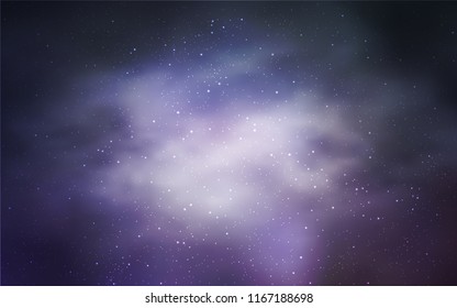 Light Purple vector cover with astronomical stars. Space stars on blurred abstract background with gradient. Pattern for astrology websites.