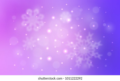 Light Purple vector cover with beautiful snowflakes.
