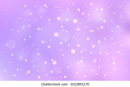 Light Purple vector cover with beautiful snowflakes. Blurred decorative design in xmas style with snow. The template can be used as a new year background.