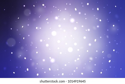 Light Purple vector cover with beautiful snowflakes. Snow on blurred abstract background with gradient. New year design for your business advert.