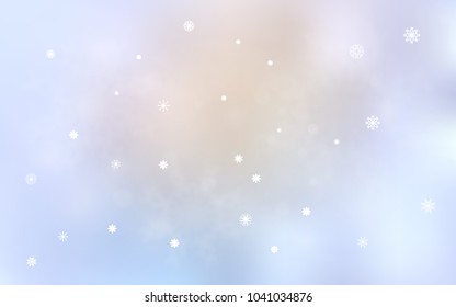 Light Purple vector cover with beautiful snowflakes. Modern geometrical abstract illustration with crystals of ice. The pattern can be used for new year leaflets.