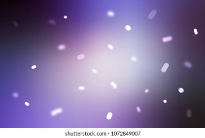 Light Purple vector cover with beautiful snowflakes. Snow on blurred abstract background with gradient. The pattern can be used for new year leaflets.