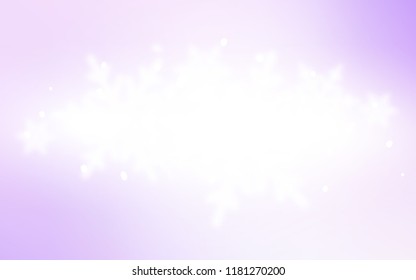 Light Purple vector cover with beautiful snowflakes. Glitter abstract illustration with crystals of ice. The pattern can be used for new year leaflets.
