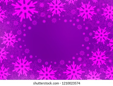 Light Purple vector cover with beautiful snowflakes. Modern geometrical abstract illustration with crystals of ice. The pattern can be used for year new  websites.