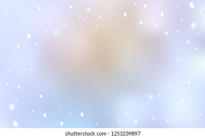 Light Purple vector cover with beautiful snowflakes. Snow on blurred abstract background with gradient. New year design for your business advert.