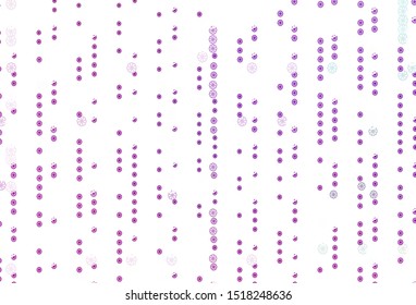 Light Purple vector cover with beautiful snowflakes. Shining colored illustration with snow in christmas style. The template can be used as a new year background.