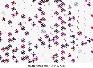 Light Purple vector cover with beautiful snowflakes. Modern geometrical abstract illustration with crystals of ice. New year design for your business advert.