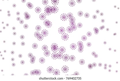Light Purple vector cover with beautiful snowflakes. Decorative shining illustration with snow on abstract template. The pattern can be used for new year ad, booklets.