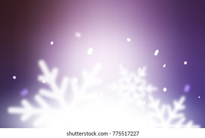 Light Purple vector cover with beautiful snowflakes. Glitter abstract illustration with crystals of ice. The pattern can be used for new year ad, booklets.