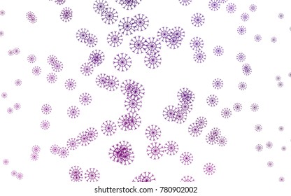 Light Purple vector cover with beautiful snowflakes. Decorative shining illustration with snow on abstract template. New year design for your business advert.