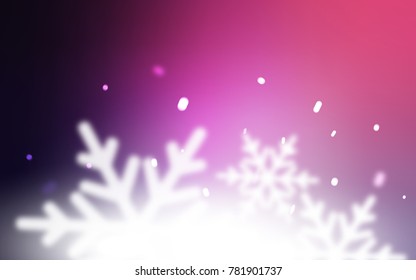 Light Purple vector cover with beautiful snowflakes. Shining colored illustration with snow in christmas style. The template can be used as a new year background.