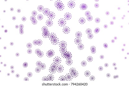 Light Purple vector cover with beautiful snowflakes. Blurred decorative design in xmas style with snow. The template can be used as a new year background.