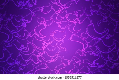 Light Purple vector cover with chili peppers. Decorative shining illustration with peppers on abstract template. Pattern for menu of cafes, bars, restaurants.