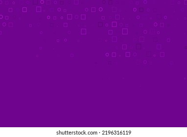 Light Purple vector cover with circles, cubes. Decorative design in abstract style with circles, rectangles. Completely new template for your brand book.