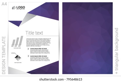 Light Purple vector  cover for Envelopes. Booklet with textbox on colorful abstract background. Beautiful design for cover of notepads.