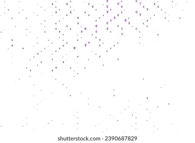 Light Purple vector cover with EUR, JPY, GBP signs. Colored symbols of all currency on white background. Best design for your ad, poster, banner of money.