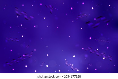 Light Purple vector cover with happy holiday ribbons. Blurred decorative design in anniversary style with confetti. Beautiful design for your business advert of anniversary.