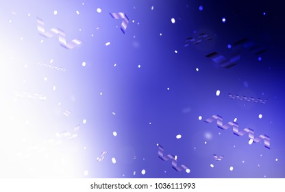 Light Purple vector cover with happy holiday ribbons. Decorative shining illustration with ribbons on abstract template. The template can be used as a background for postcards.