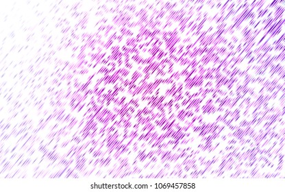 Light Purple vector cover with long lines. Decorative shining illustration with lines on abstract template. Smart design for your business advert.