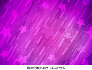 Light Purple vector cover with long lines. Decorative shining illustration with lines on abstract template. The pattern can be used for busines ad, booklets, leaflets