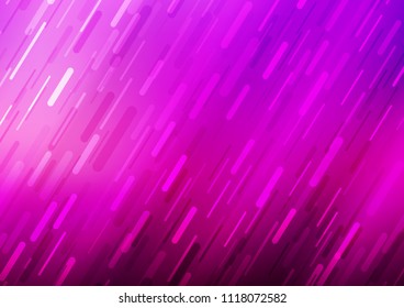 Light Purple vector cover with long lines. Decorative shining illustration with lines on abstract template. Smart design for your business advert.