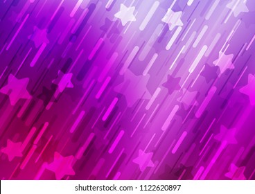 Light Purple vector cover with long lines. Shining colored illustration with narrow lines. The pattern can be used for busines ad, booklets, leaflets