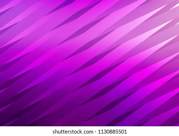 Light Purple vector cover with long lines. Decorative shining illustration with lines on abstract template. Smart design for your business advert.