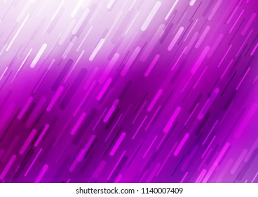 Light Purple vector cover with long lines. Shining colored illustration with narrow lines. The template can be used as a background.