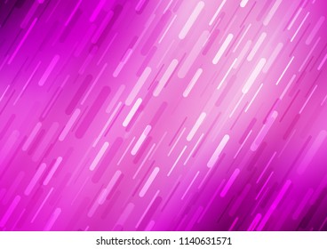 Light Purple vector cover with long lines. Shining colored illustration with narrow lines. The template can be used as a background.