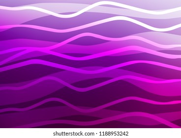 Light Purple vector cover with long lines. Decorative shining illustration with lines on abstract template. The pattern can be used as ads, poster, banner for commercial.