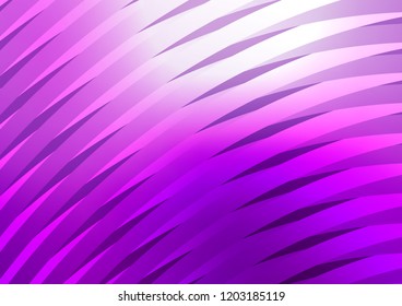 Light Purple vector cover with long lines. Decorative shining illustration with lines on abstract template. Smart design for your business advert.