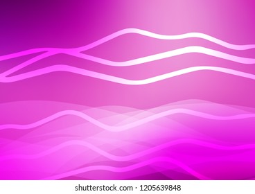 Light Purple vector cover with long lines. Decorative shining illustration with lines on abstract template. The pattern can be used for websites.