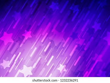 Light Purple vector cover with long lines. Decorative shining illustration with lines on abstract template. Best design for your ad, poster, banner.