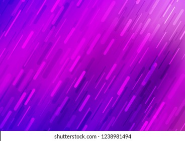 Light Purple vector cover with long lines. Modern geometrical abstract illustration with staves. Smart design for your business advert.