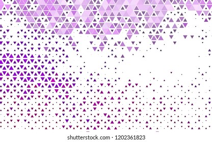 Light Purple vector cover in polygonal style. Glitter abstract illustration with triangular shapes. Modern template for your landing page.