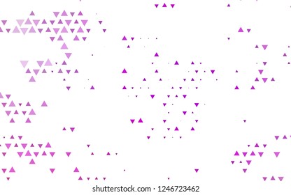Light Purple vector cover in polygonal style. Glitter abstract illustration with triangular shapes. Best design for your ad, poster, banner.
