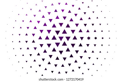 Light Purple vector cover in polygonal style. Triangles on abstract background with colorful gradient. Template for wallpapers.