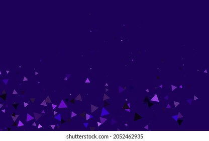 Cubierta vectorial púrpura clara de estilo poligonal. Ilustración de gradiente abstracta con triángulos. Patrón para comerciales.