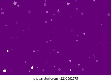 Light Purple vector cover in polygonal style with circles. Illustration with colorful circles, triangles, rectangles. Pattern for commercials.