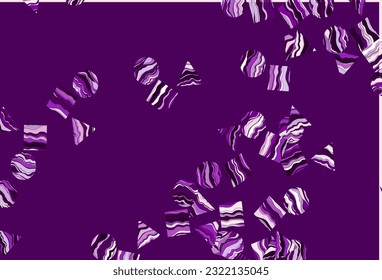 Light Purple vector cover in polygonal style with circles. Illustration with set of colorful circles, triangles, squares. Template for wallpapers.