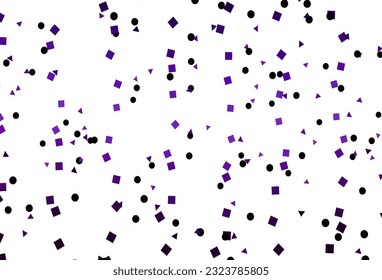 Light Purple vector cover in polygonal style with circles. Decorative design in abstract style with lines, dots, cubes. Pattern can be used for websites.
