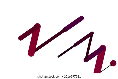 Light Purple vector cover with rounded stripes. Glitter abstract illustration with colored sticks. Smart design for your business advert.