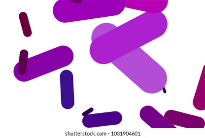 Light Purple vector cover with rounded stripes. Modern geometrical abstract illustration with staves. Best design for your ad, poster, banner.