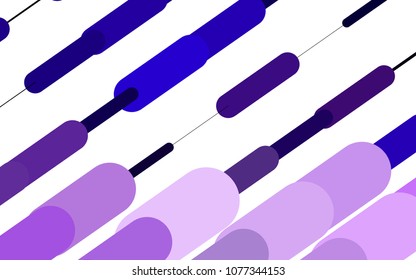 Light Purple vector cover with rounded stripes. Decorative shining illustration with lines on abstract template. The pattern can be used as ads, poster, banner for medicine.