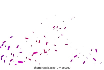 Light Purple vector cover with rounded stripes. Glitter abstract illustration with colored sticks. The pattern can be used as ads, poster, banner for medicine.