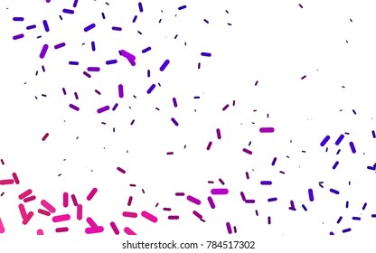 Light Purple vector cover with rounded stripes. Glitter abstract illustration with colored sticks. The pattern can be used as ads, poster, banner for medicine.