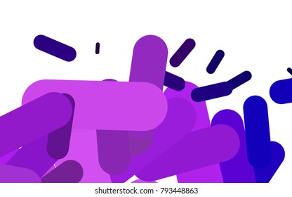 Light Purple vector cover with rounded stripes. Modern geometrical abstract illustration with staves. The pattern can be used for websites.