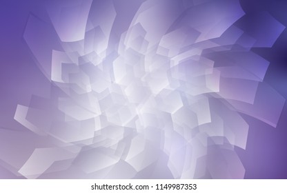 Light Purple vector cover with set of hexagons. Glitter abstract illustration in hexagonal style. Pattern for ads, leaflets.